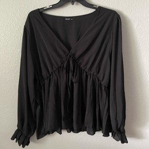 Black Chiffon Peplum Blouse 2X